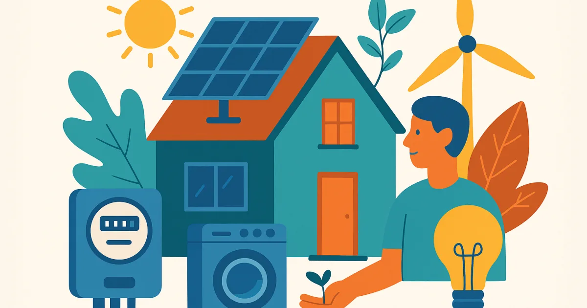 Illustrazione editoriale per l'articolo: Bioedilizia: risparmio energetico