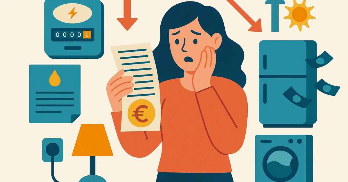 Illustrazione editoriale per l'articolo: Bolletta Troppo Alta: 4 Cose che non sai