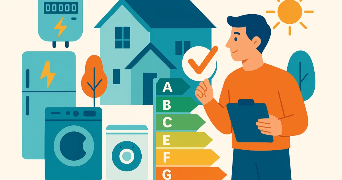 Illustrazione editoriale per l'articolo: Come si Calcola la Classe Energetica della Casa?