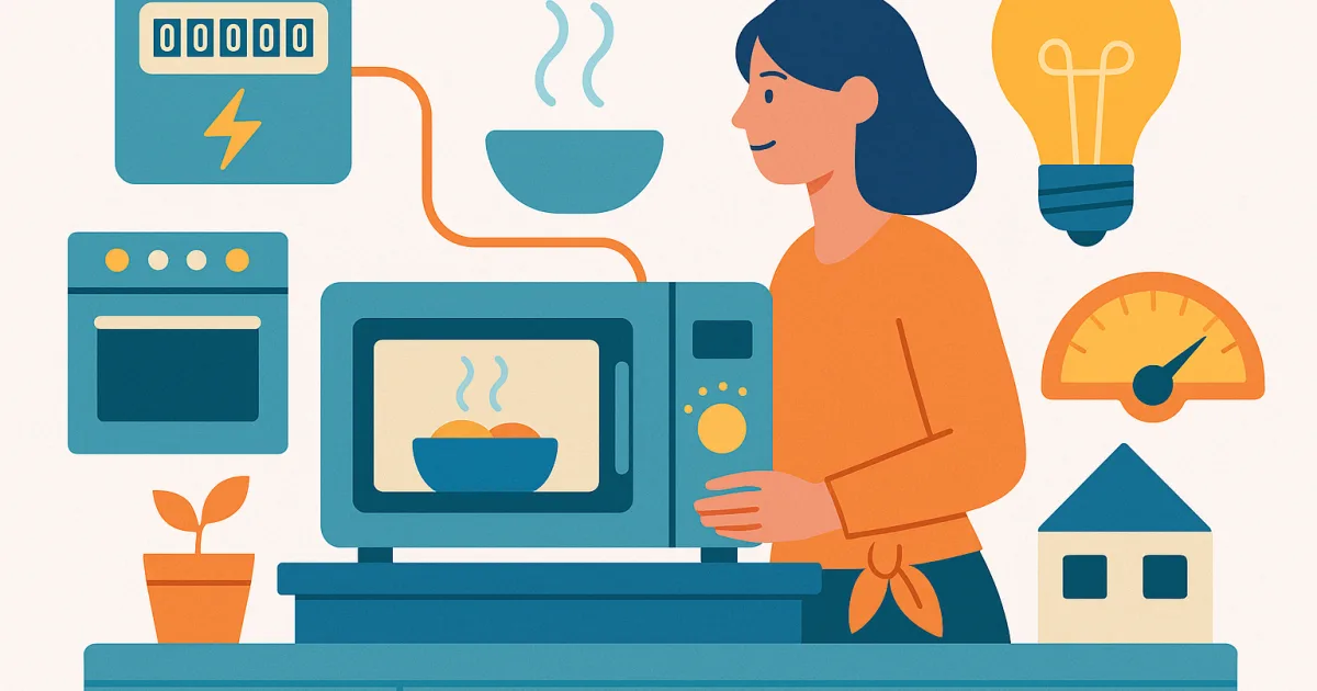 Illustrazione editoriale per l'articolo: Quanto consuma il microonde?