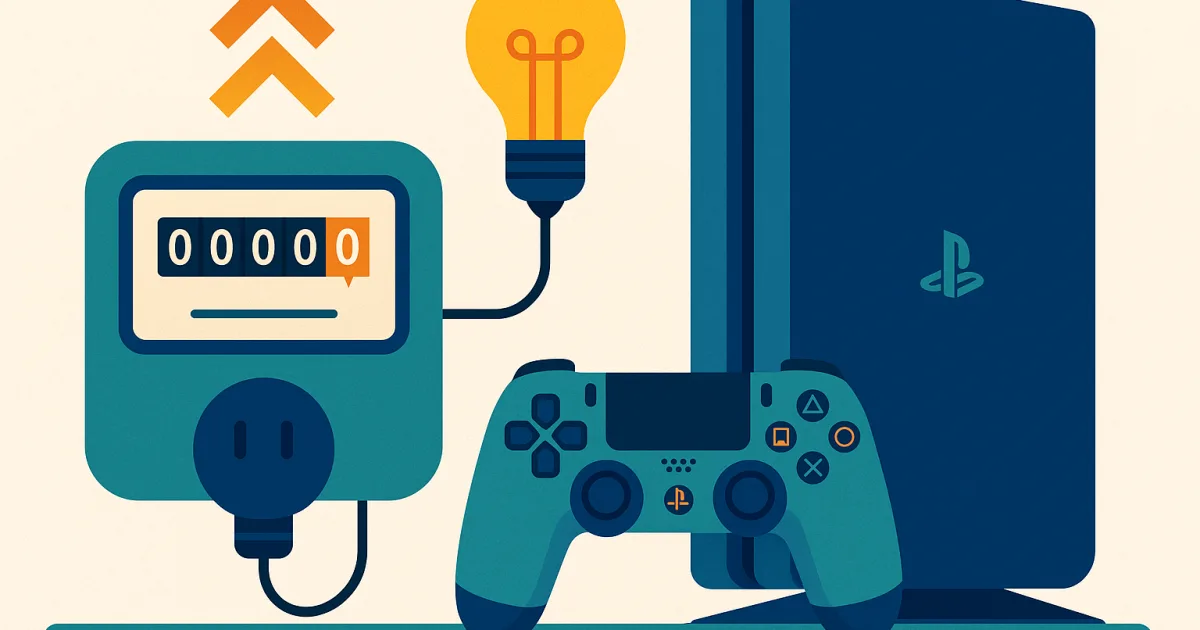 Illustrazione editoriale per l'articolo: Quanta energia consuma la Playstation?