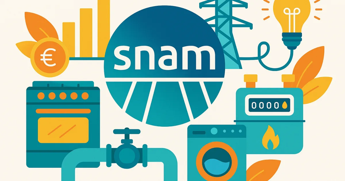 Illustrazione editoriale per l'articolo: Snam Rete e Gas: Quotazione in Borsa e Contatti Utili
