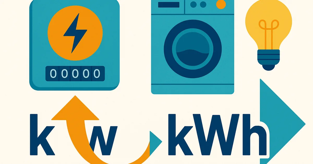 Illustrazione editoriale per l'articolo: Differenza tra kW e kWh, la spiegazione di kilowatt e kilowattora