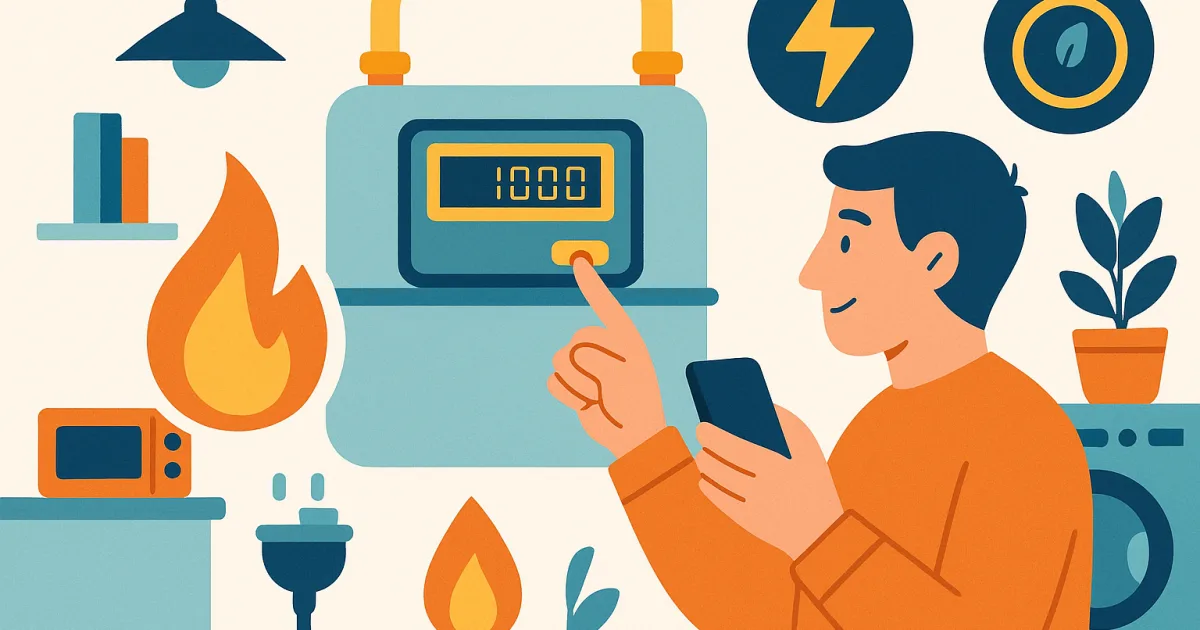Illustrazione editoriale per l'articolo: Contatore elettronico Gas: come funziona?