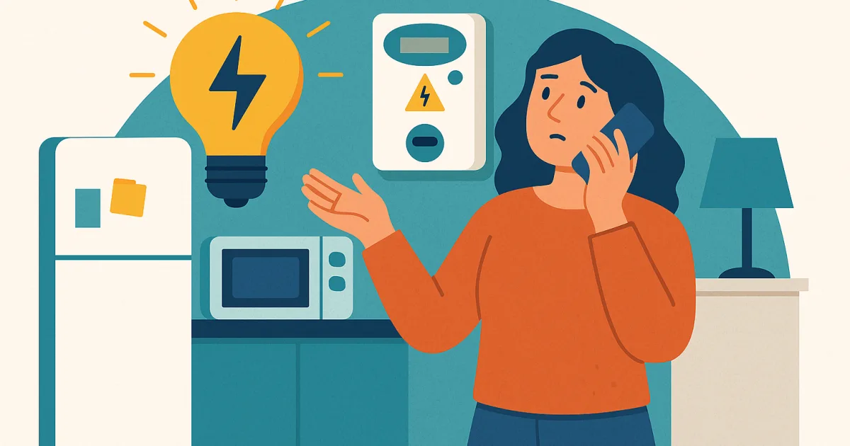 Illustrazione editoriale per l'articolo: Interruzione energia elettrica, chi chiamare?