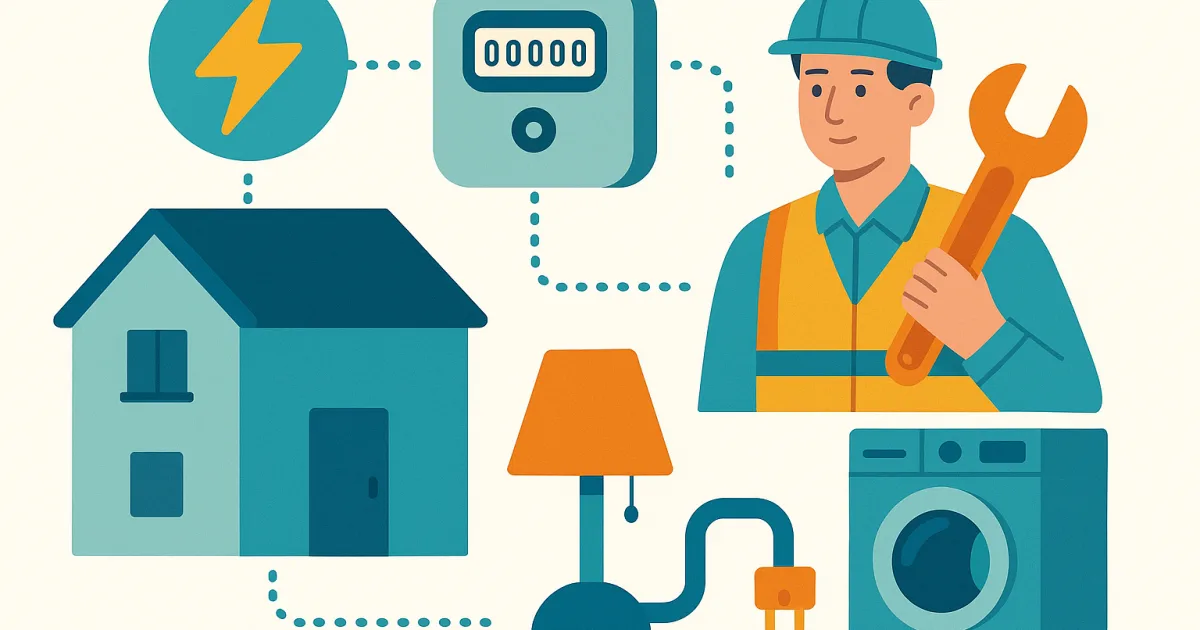 Illustrazione editoriale per l'articolo: Distributori Energia Elettrica in Italia: cosa sono?