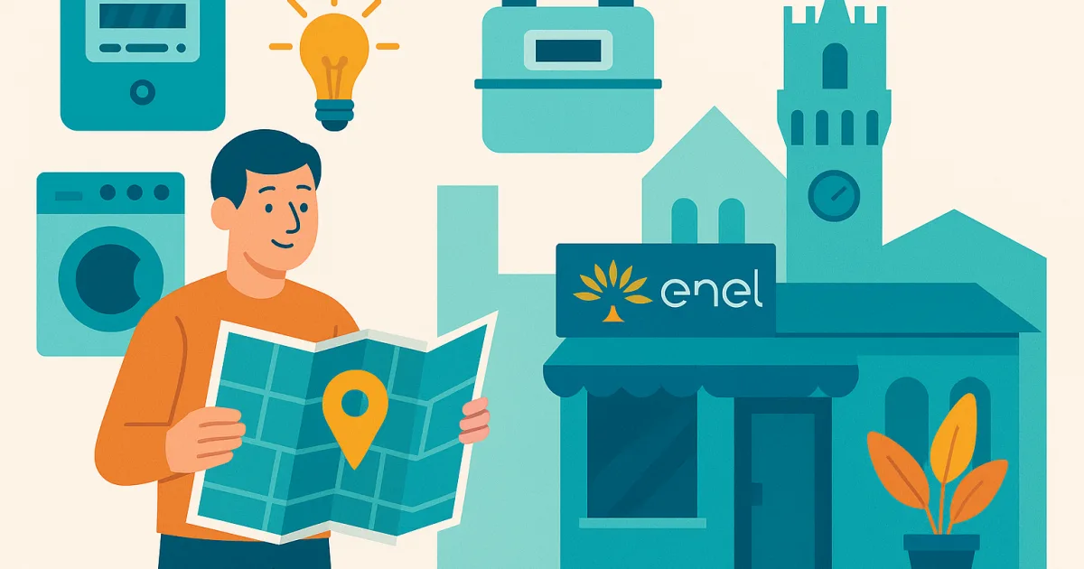 Illustrazione editoriale per l'articolo: Punto Enel Arezzo