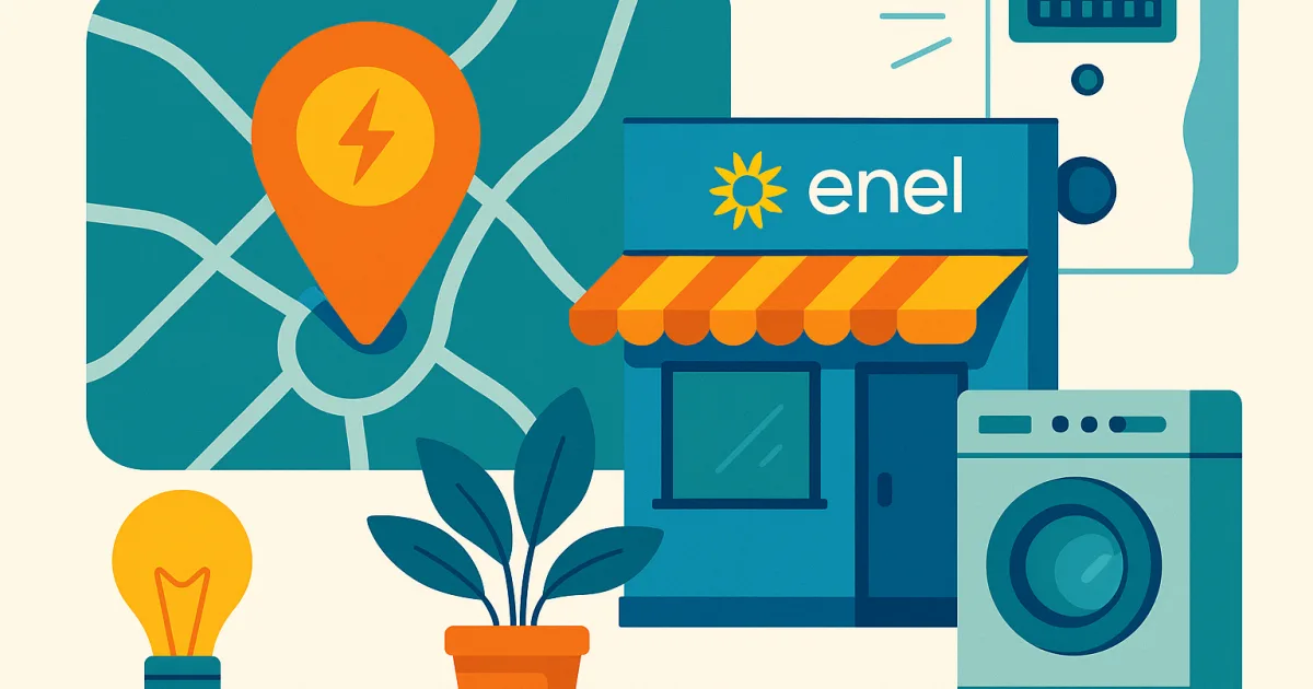 Illustrazione editoriale per l'articolo: Punto Enel Cuneo, dove si trova?