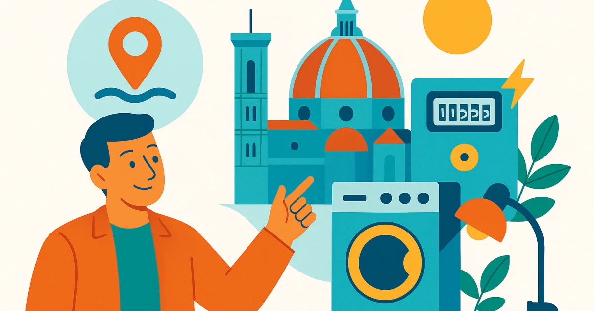 Illustrazione editoriale per l'articolo: Punto Enel Firenze