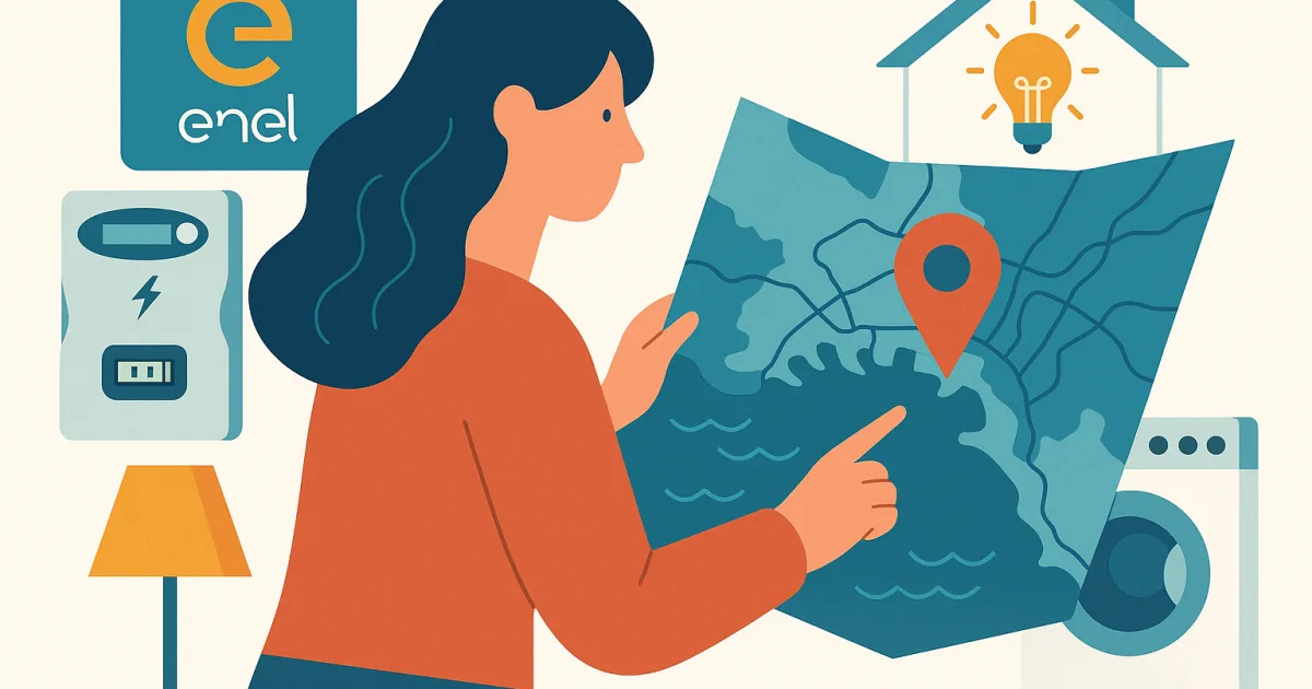 Illustrazione editoriale per l'articolo: Punto Enel Genova - Informazioni utili