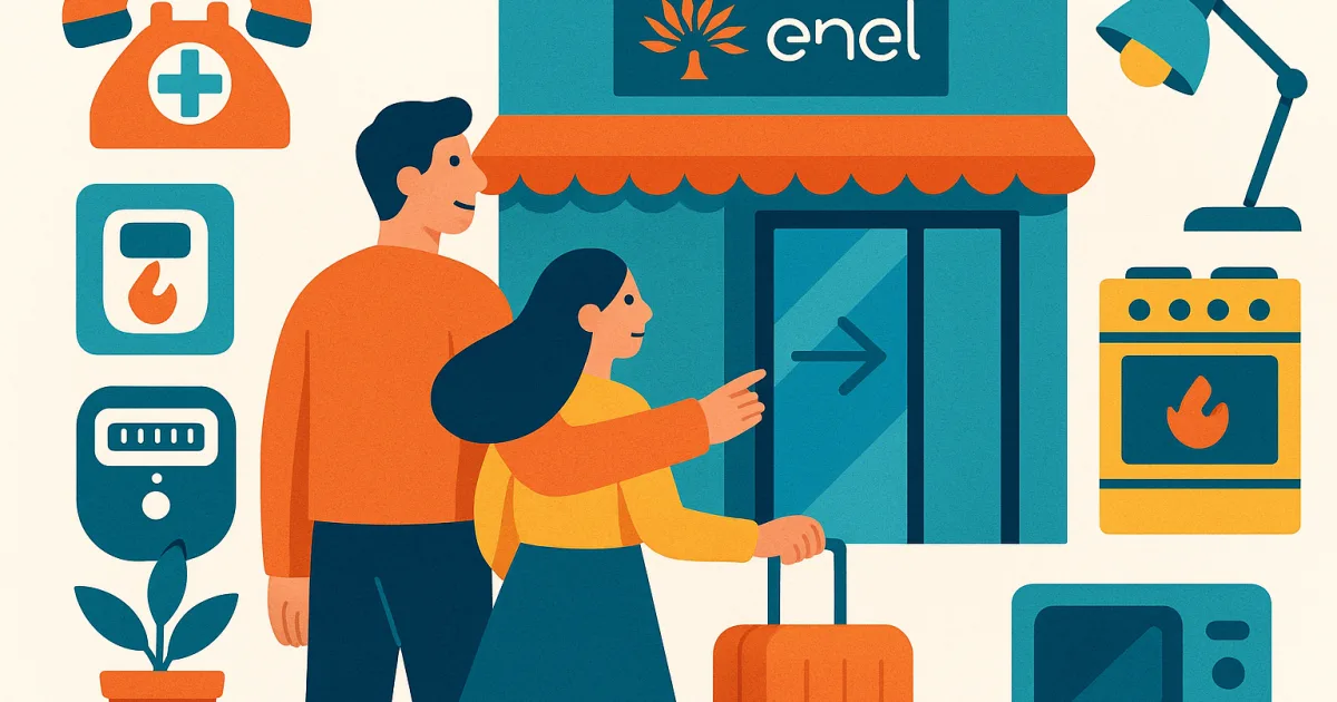 Illustrazione editoriale per l'articolo: Punto Enel Taranto, via Cagliari 118