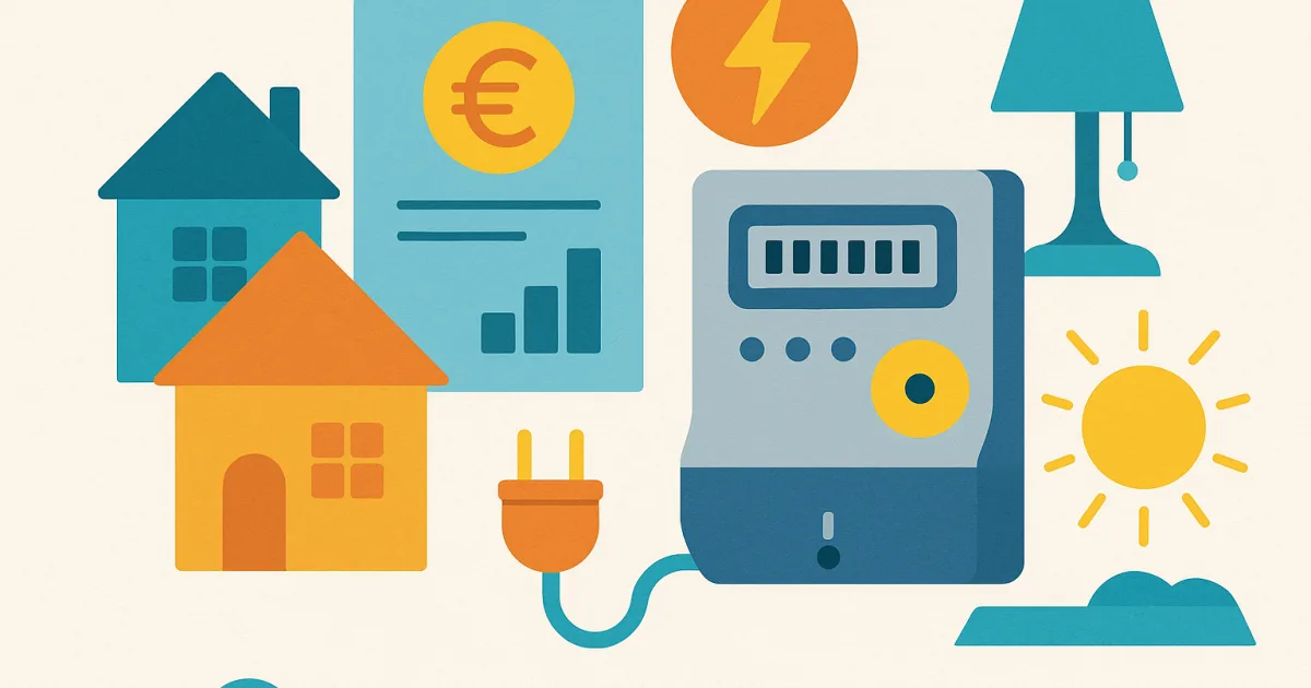 Illustrazione editoriale per l'articolo: Costo energia elettrica seconda casa