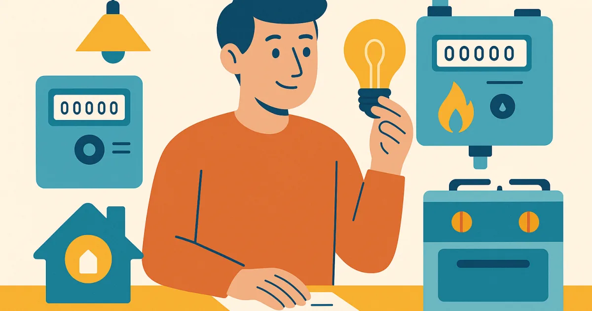 Illustrazione editoriale per l'articolo: Attivazione luce e gas: costo e tempi nel mercato libero